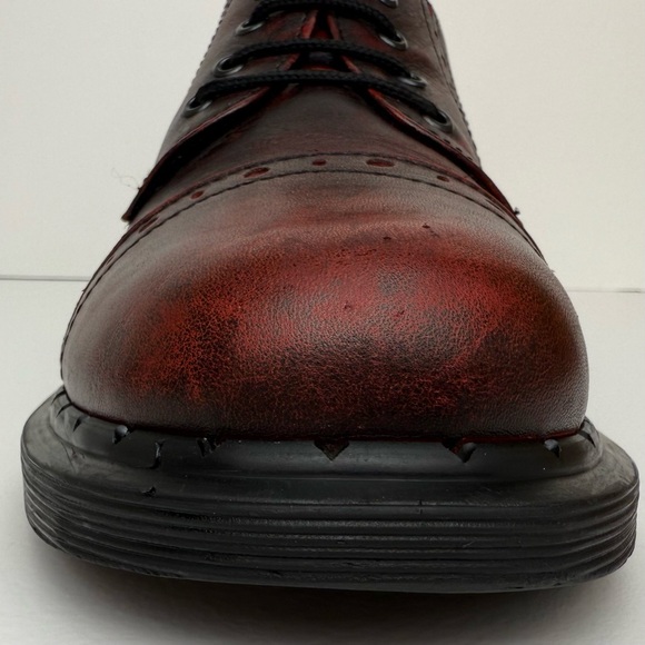 Vintage Dr. Martens Oxblood Ruboff Red Black Wingtip Wedge Oxfords UK 4 - Picture 9 of 16